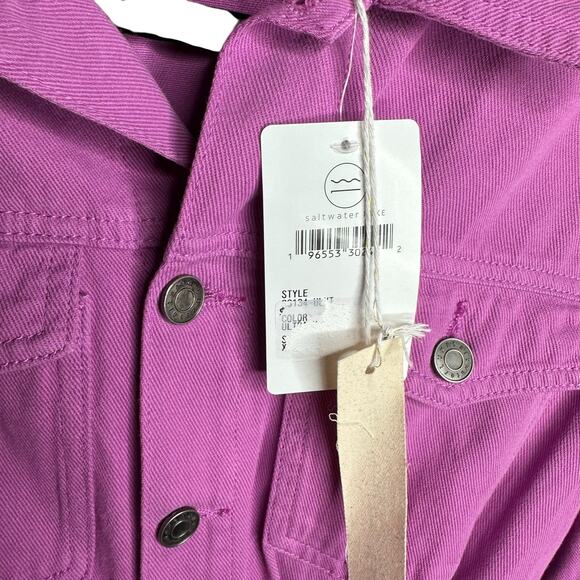 SALTWATER LUXE Jayde Utility Short Romper Ultra Violet Purple Women's Size XS - Picture 5 of 9